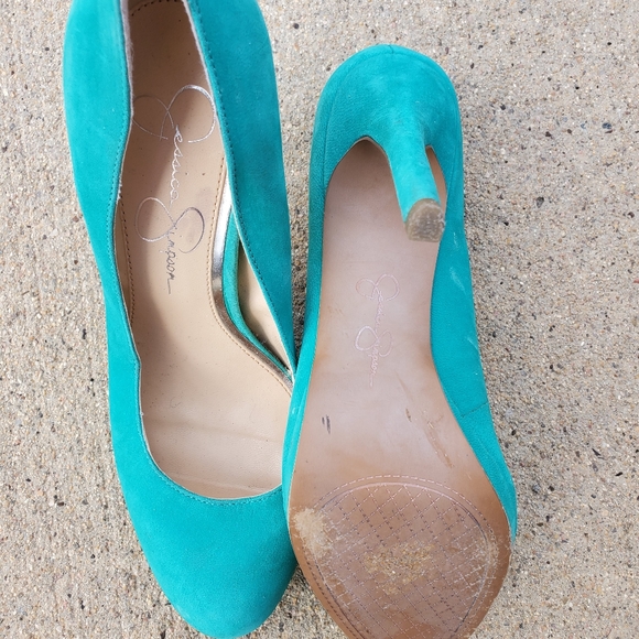 Jessica Simpson Sanddus Pump Stilleto Size 8.5 Aqua - Picture 2 of 3